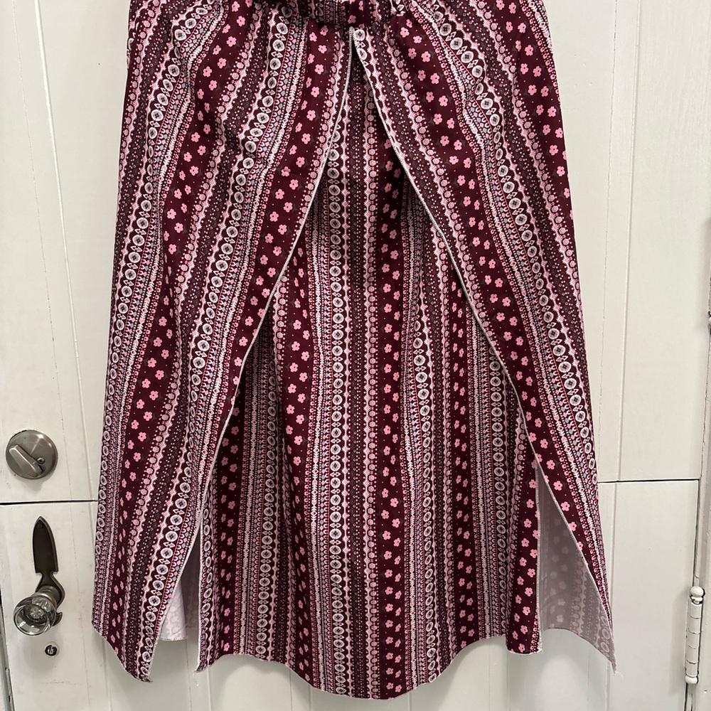 Shein Floral Patterned Skirt - Red and White